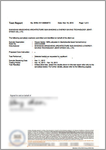  Các bản test vải sợi visor